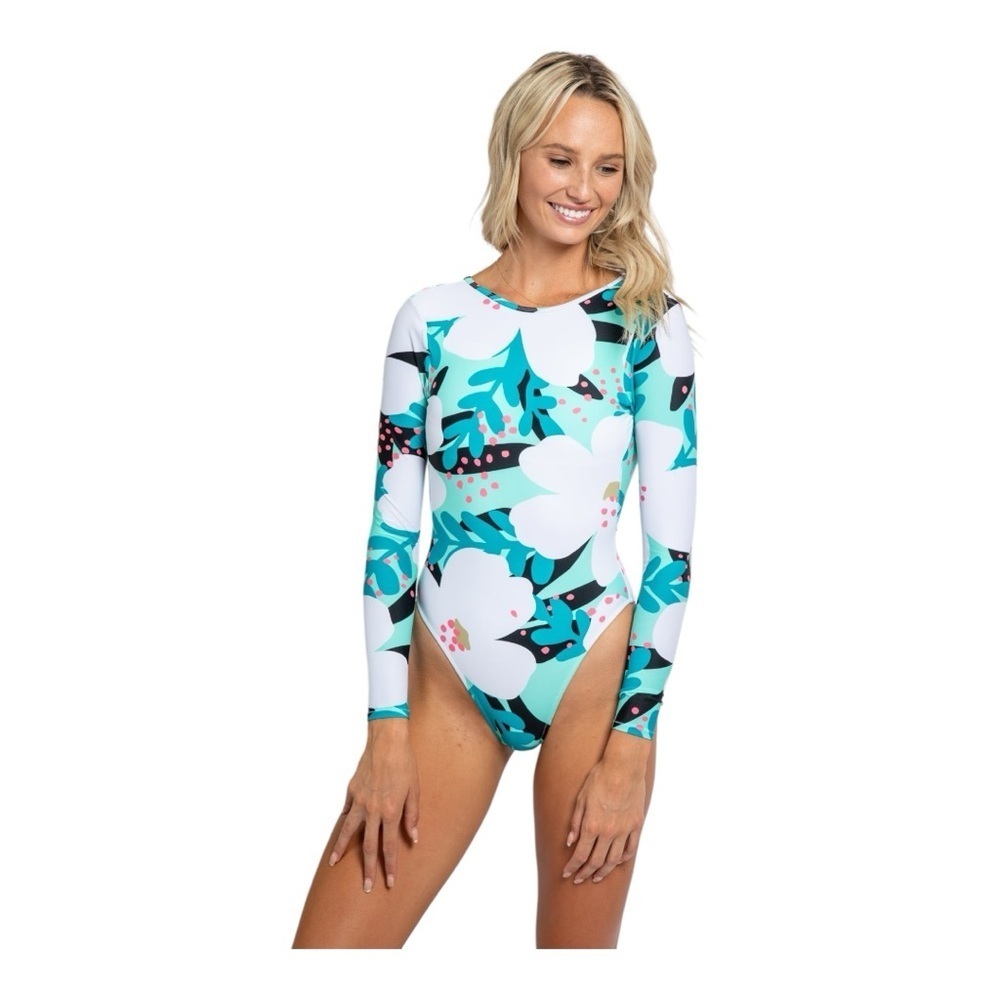Rusty Tropez Floral Surf Paddlesuit Quick-Dry UV Protection Women’s Size Large